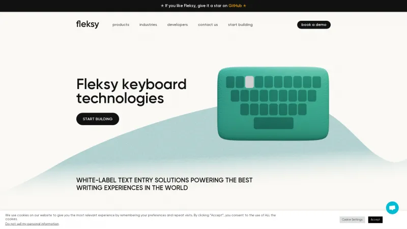 Homepage of Fleksy