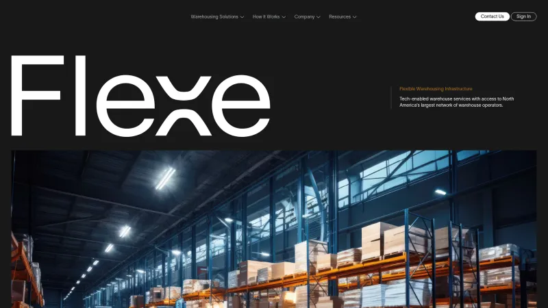 Homepage of Flexe