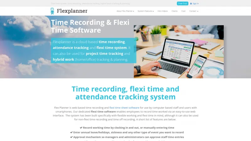 Homepage of Flex Planner