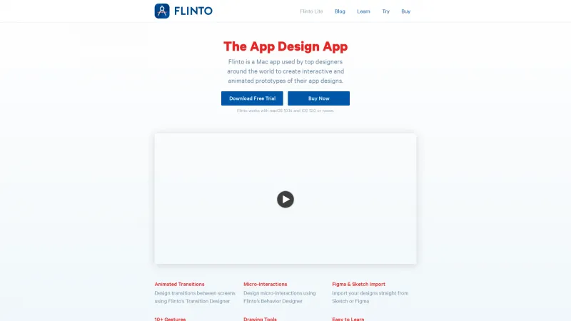 Homepage of Flinto