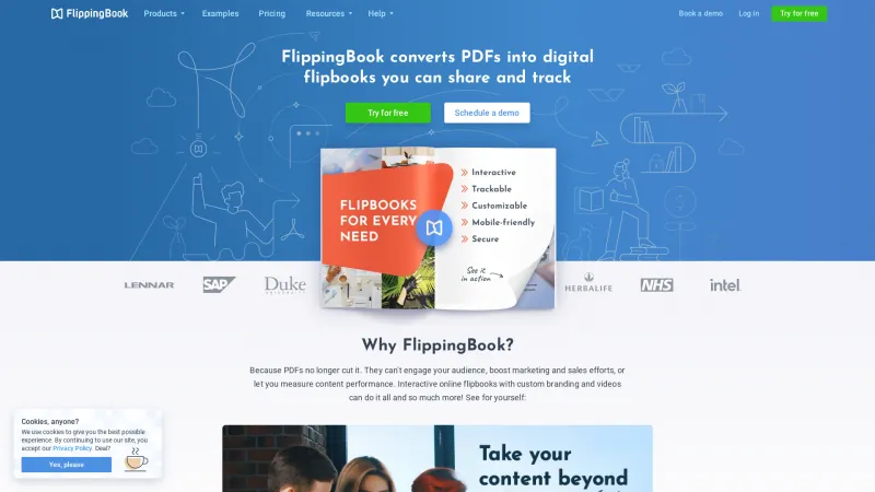 Homepage of FlippingBook