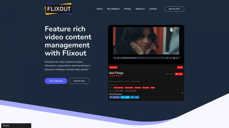 Homepage of Flixout