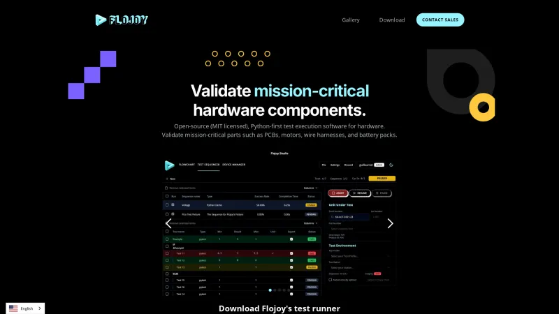 Homepage of Flojoy