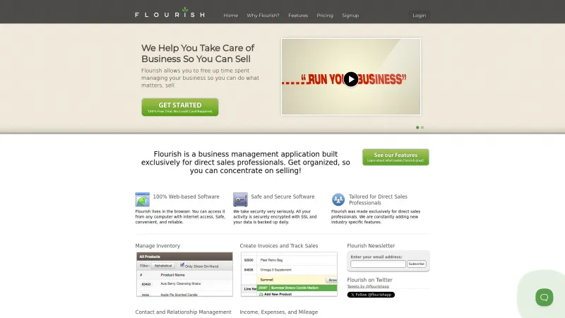 Homepage of Flourish