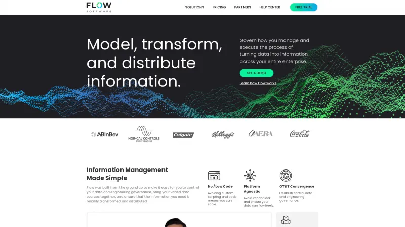 Homepage of Flow Software