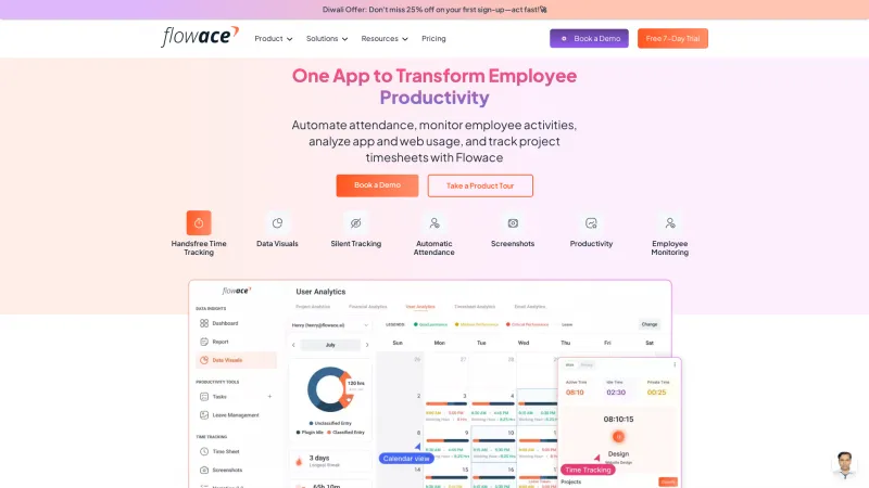 Homepage of Flowace