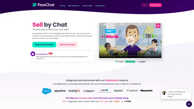 Homepage of FlowChat