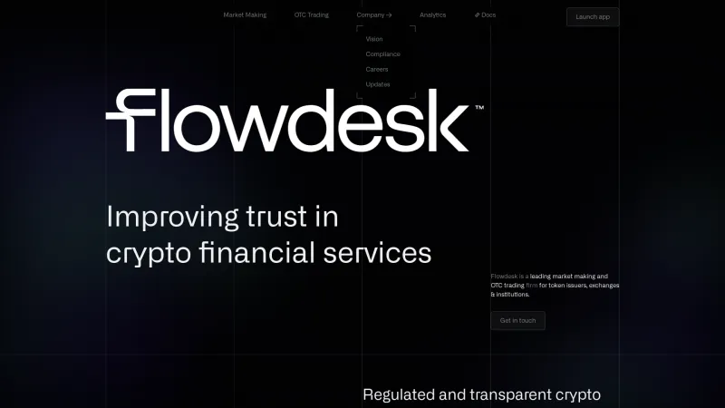 Homepage of Flowdesk