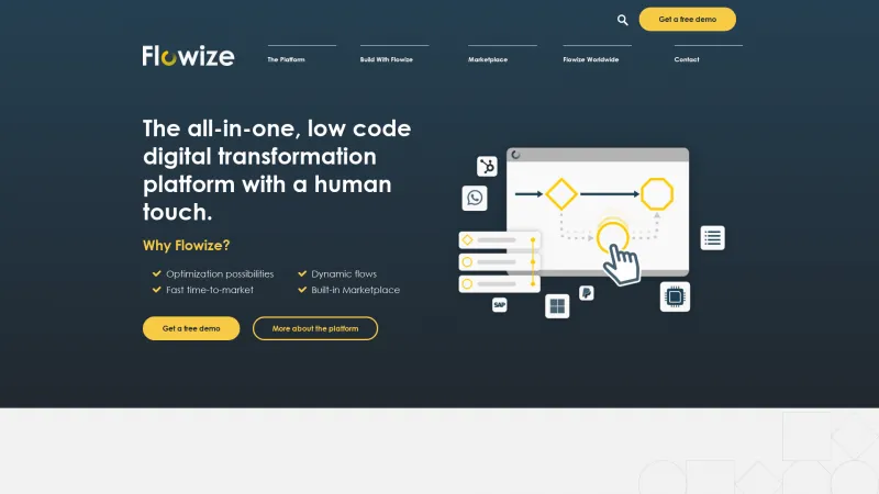 Homepage of Flowize