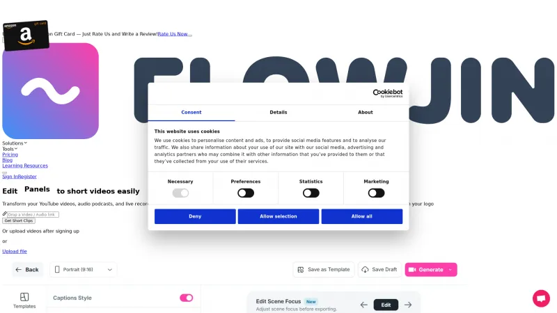 Homepage of Flowjin