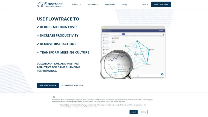 Homepage of Flowtrace