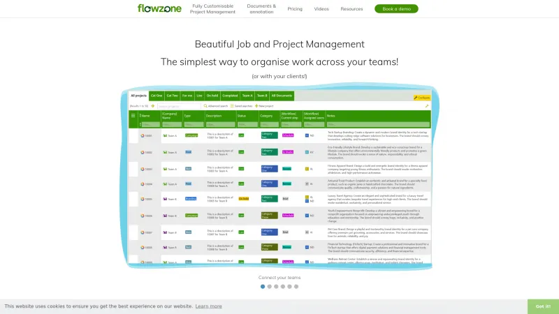 Homepage of Flowzone