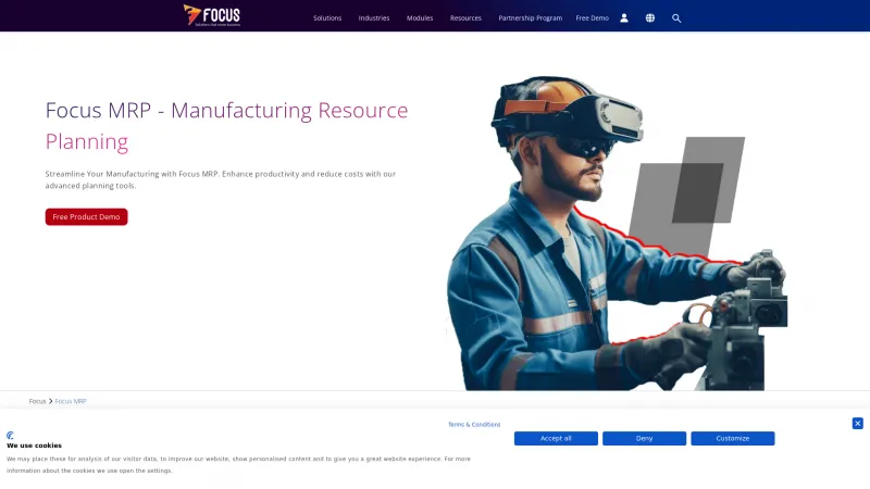 Homepage of Focus MRP