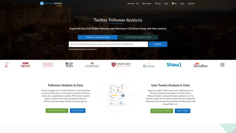 Homepage of FollowersAnalysis