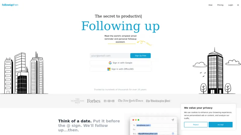 Homepage of FollowUpThen