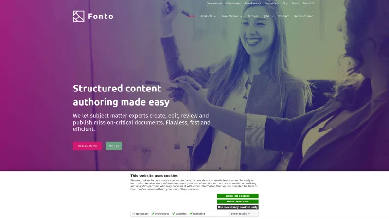 Homepage of Fonto Editor