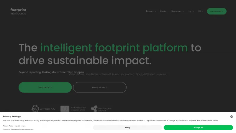 Homepage of Footprint Intelligence