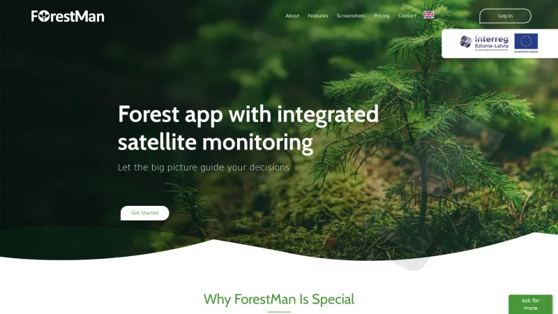 Homepage of ForestMan