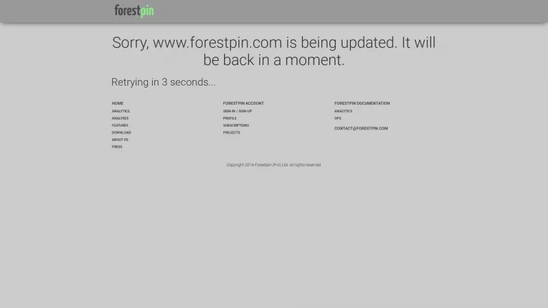 Homepage of Forestpin Analytics