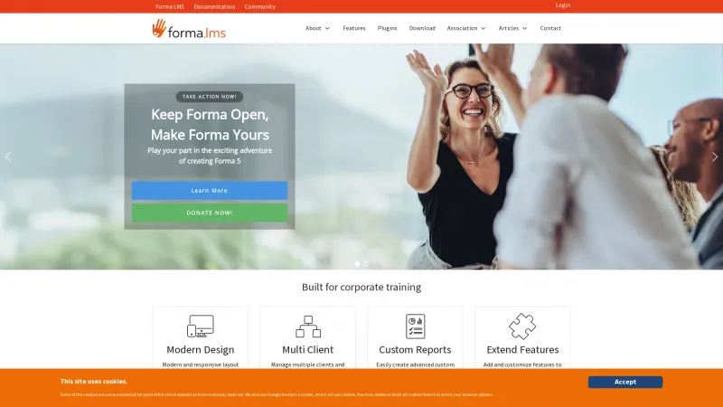 Homepage of Forma LMS