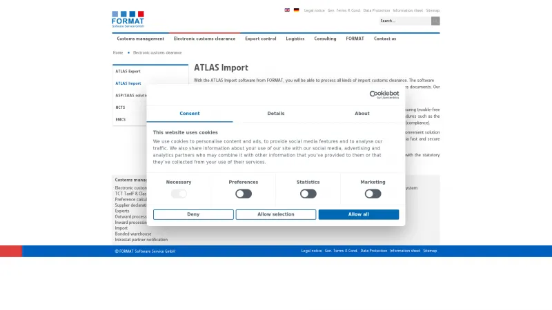 Homepage of ATLAS Import