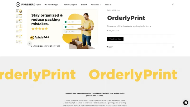 Homepage of OrderlyPrint