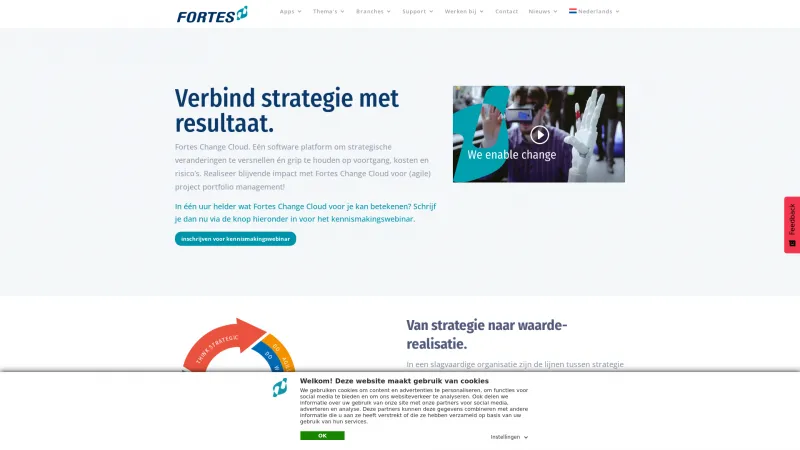 Homepage of Fortes Change Cloud