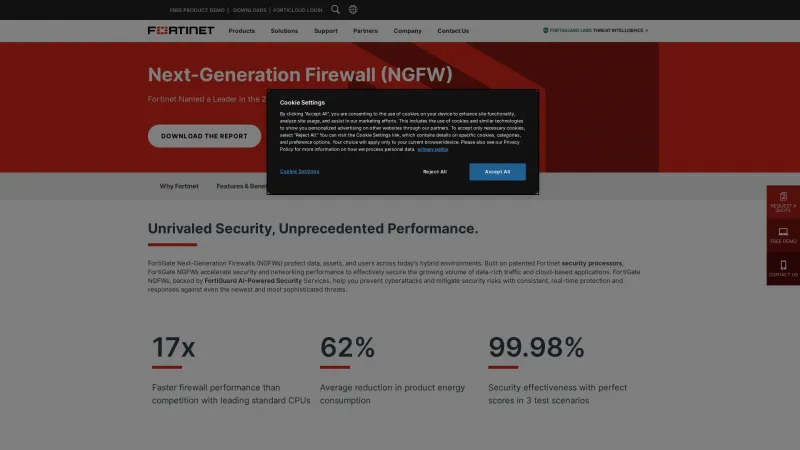 Homepage of FortiGate NGFW