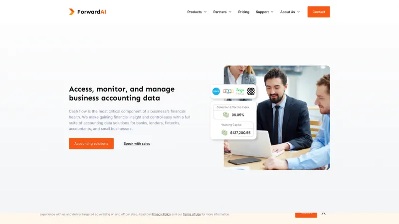 Homepage of ForwardAI