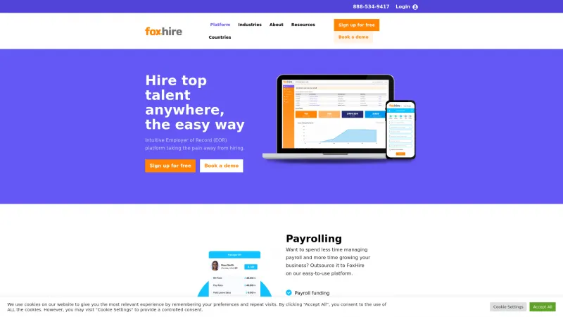 Homepage of FoxHire