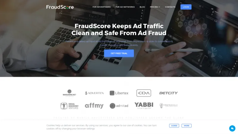 Homepage of FraudScore