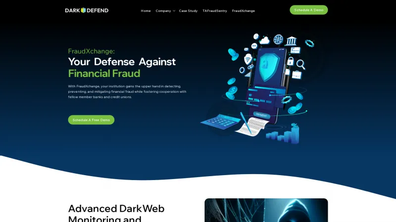 Homepage of FraudXchange