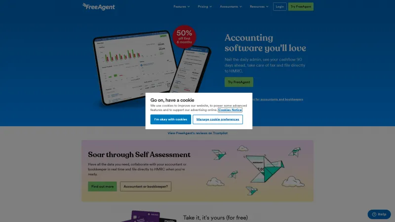 Homepage of FreeAgent