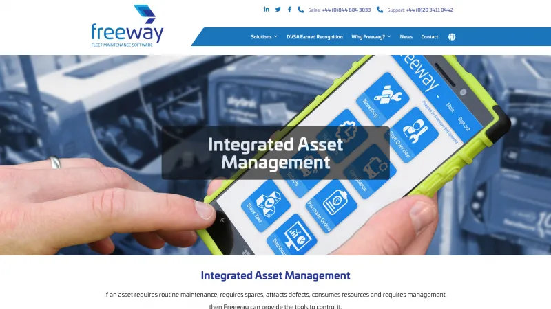 Homepage of Freeway Fleet Maintenance