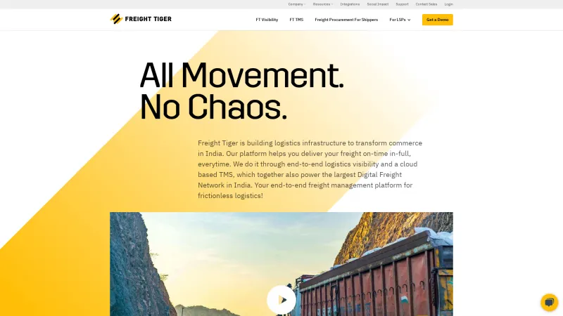 Homepage of Freight Tiger