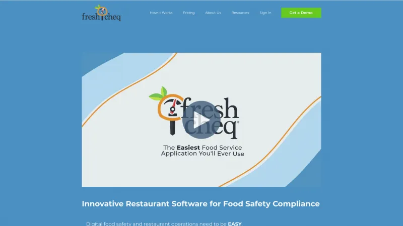 Homepage of FreshCheq