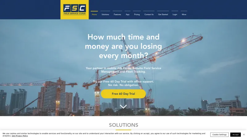 Homepage of Field Service Cloud