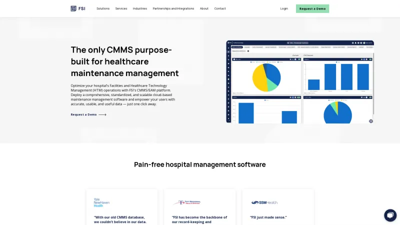 Homepage of FSI CMMS