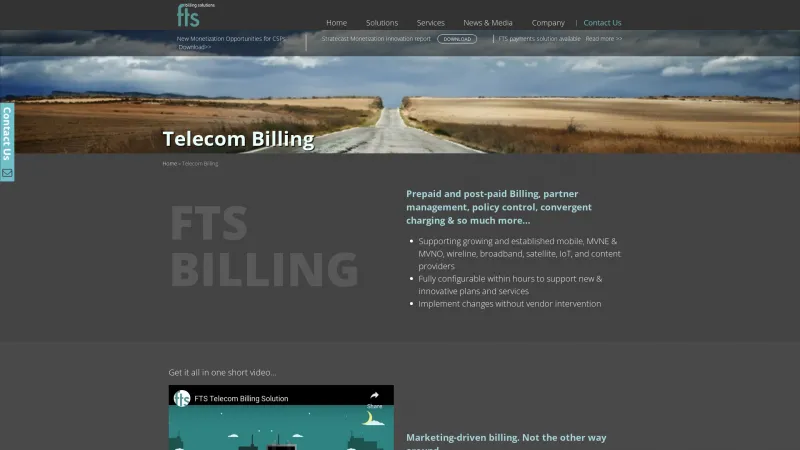 Homepage of FTS Billing