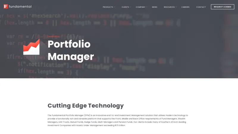 Homepage of Fundamental Portfolio Manager