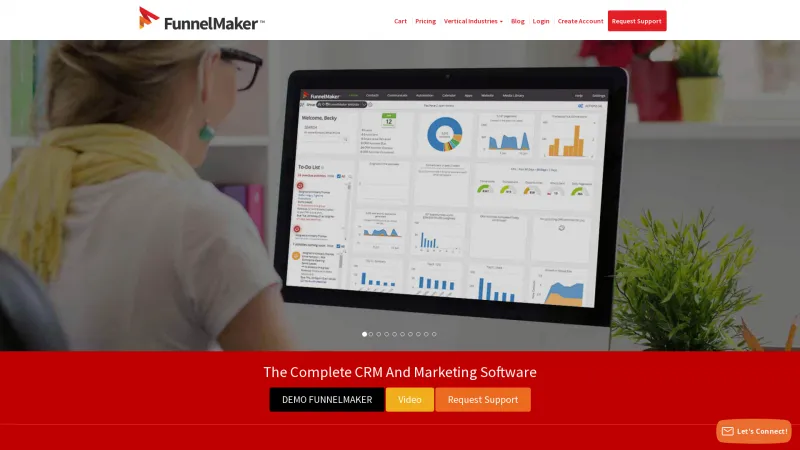 Homepage of FunnelMaker