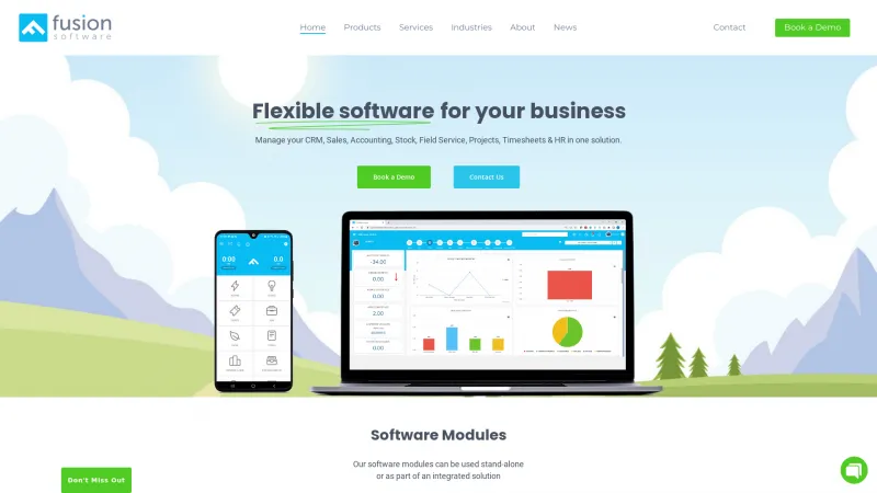 Homepage of Fusion Software