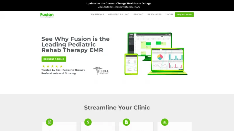 Homepage of Fusion Web Clinic