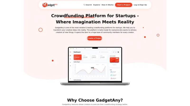 Homepage of GadgetAny