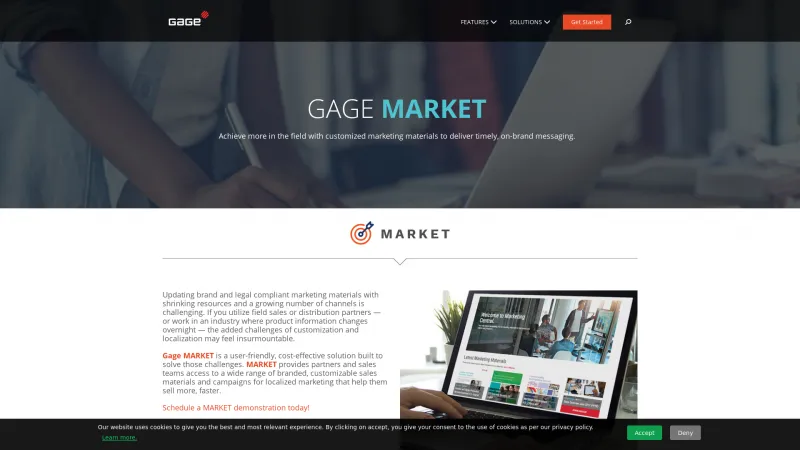 Homepage of Gage MARKET