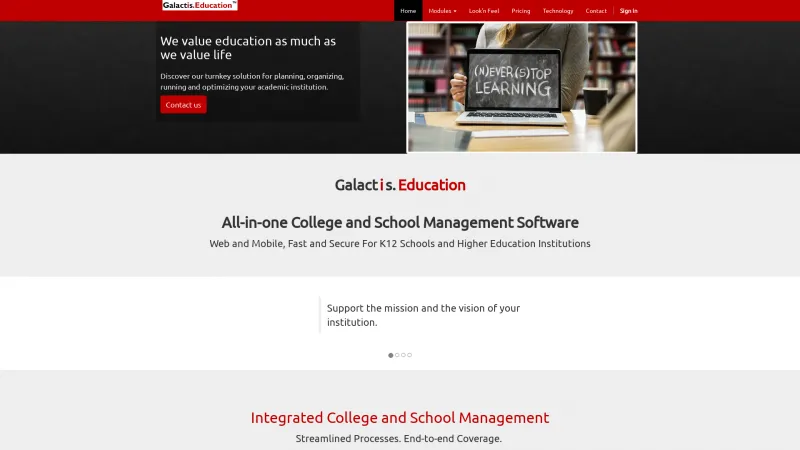 Homepage of Galactis.Education