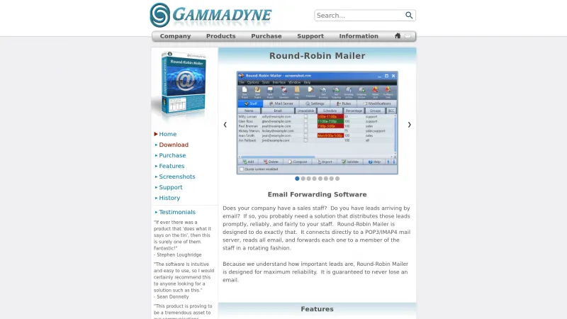 Homepage of Round-Robin Mailer