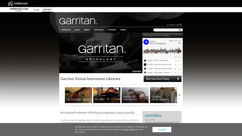 Homepage of Garritan