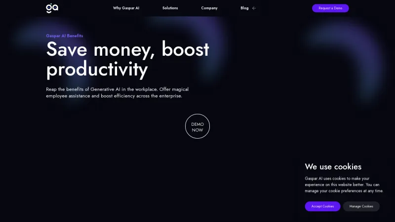 Homepage of Gaspar AI