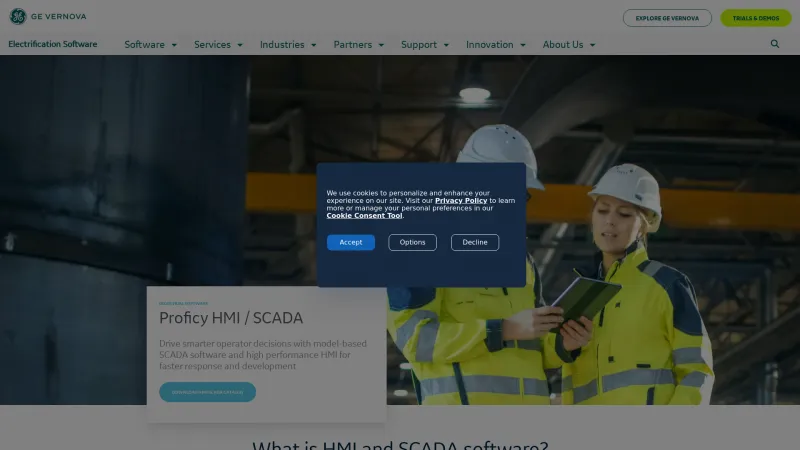 Homepage of Proficy HMI / SCADA